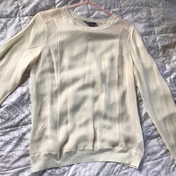 SOLD Vince Silk Sheer Side Panel Crew Neck Sweater - Picture 7 of 8